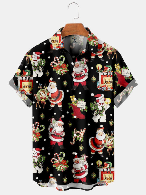 Men's Christmas Funny Graphic Short Sleeve Hawaiian Shirt